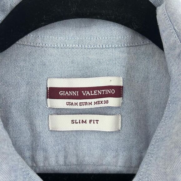 Gianni Valentino Slim fit Plaid Mixed Pattern Button Down Shirt medium - Picture 2 of 6